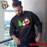 Christmas Tis The Season Santa Claus Snowman Sweatshirt