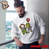 Clown Pennywise And Grinch Halloween 2024 Sweatshirt