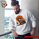 Ghost And Witch Pitbull Dog Halloween Ghost Pitbull Dog Blood Moon Sweatshirt