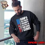 Gunpa Like A Normal Grandpa But More Fun And Owns Guns Usa Flag T-Shirt