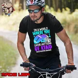 In A World Where You Can Be Anything Be Kind Tackle Football Teal Purple Ribbon Suicide Prevention teens T-Shirt