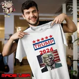 Two Faced Politicians Presidential Election 2024 Trump Usa Flag T-Shirt