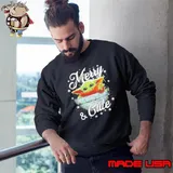 Baby Yoda Merry and Cute Christmas Sweatshirt