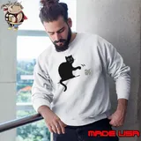 Carolina Panthers black cat push New Orleans Saints logo Sweatshirt