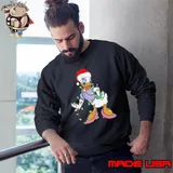 Duck daisy hat santa happy merry Christmas Sweatshirt