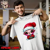 Elf with Santa Claus Hat and Iced Coffee Shirt