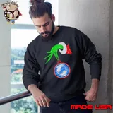Grinch Hand Holding Detroit Lions Christmas Sweatshirt
