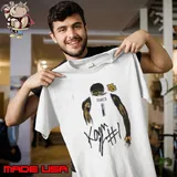 Kam Jones Marquette Golden Eagles behind signature shirt