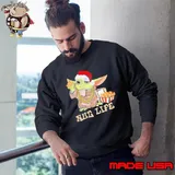 Nice Baby Yoda hat Santa nug life Merry Christmas Sweatshirt