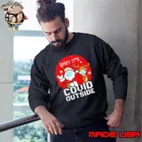 Original Baby It’s Covid Outside Santa Reindeer Ugly Christmas Sweatshirt