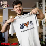Peace Love Detroit Tigers MLB 2024 Shirt