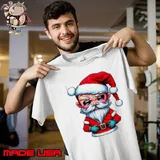 Premium Angry Santa Claus Cartoon Character Holding a Cup Unisex