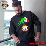 The Grinch hand holding ornament Pittsburgh Steelers Diamond Christmas Sweatshirt