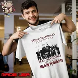 plaid some grandmas play bingo real grandmas listen to iron maiden signature Unisex