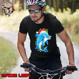 Dolphin Santa Hat Christmas Tree Lights Xmas Pajamas Shirt
