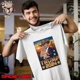 Funny Vintage Western Trump Cowboy And Cat Election 2024 Shirt