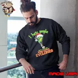 Grinch Santa Hat I Hate People But I Love My Iowa State Cyclones Christmas Logo Shirt