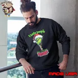 Grinch Santa Hat I Hate People But I Love My Northern Illinois Huskies Christmas Logo Shirt