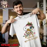 Making Spirits Bright Snoopy Holiday Lights shirt