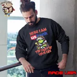 Santa Grinch Here I Am Us Bank The Light Of Your Life Christmas Light Sweatshirt