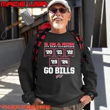 Buffalo Bills 5 In A Row AFC East Division Champions go Bills Sweatshirt