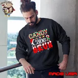 Candy Cane Bruh Christmas Santa Hat Candy Sweatshirt