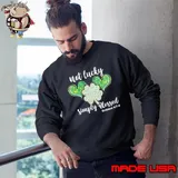 Christian St Patricks Day Shamrock Not Lucky Simply Blessed Leopard Sweatshirt