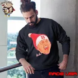 Kansas City Chiefs Patrick Mahomes wearing Santa hat signature Sweatshirt