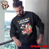 Official Cats For Everybody Christmas Cat Funny Xmas Santa Sweatshirt