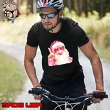 Retro Santa Christmas Blowing Bubble Pink Santa Peace Sign Unisex