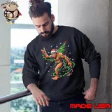 Santa Bigfoot Christmas Tree Xmas Lights Funny Sasquatch Sweatshirt