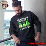 St Patricks day lucky Shamrock gnomes leopard Irish Sweatshirt