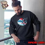 Whale With Santa Hat Scarf Sweatshirt