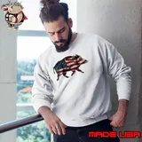 American Flag Feral Hog Wild Pig Hunting Sweatshirt
