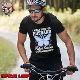 I Wear Blue For My Husband Butterfly Colon Cancer T-Shirt