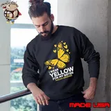 I Wear Yellow For My Sister Sarcoma Cancer Awareness BUtterfly T-Shirt