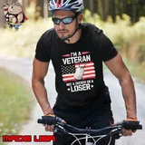 I'm a Veteran Not a Sucker or a Loser Proud Military American Flag Unisex
