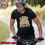 In March We Wear Yellow Endometriosis Awareness Warrior Rainbow Leopard T-Shirt