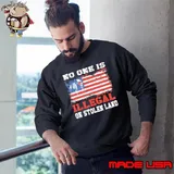 No One Is Illegal On Stolen Land Native Americans Usa Flag Vintage Sweatshirt