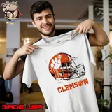 Clemson Tigers Youth Heather Dripping Football Helmet T Shirt