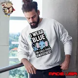 In April I Wear Blue Child Abuse Prevention Awareness Month Elephant Sweatshirt