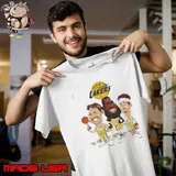 Los Angeles Lakers LeBron James Luka Doncic And Austin Reaves Funny Cartoons Unisex