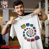 Spiral Cat rainbow shirt
