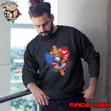 Bald Eagle Christian Faith Ctoss USA Flag Patriotic American Sweatshirt