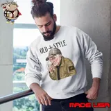Old Style Man with Cap Graphic Shirt