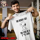 Snoopy the older I get the less of a fuck I give shirt