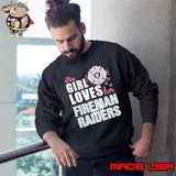 This girl loves her fireman and Las Vegas Raiders shirt