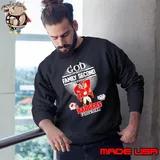 God first family second then Wisconsin Badgers football mascot Sweatshirt
