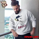 Los Angeles Angels Snoopy Baseball funny cartoon Sweatshirt