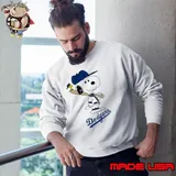 Los Angeles Dodgers Snoopy Baseball funny cartoon Sweatshirt
